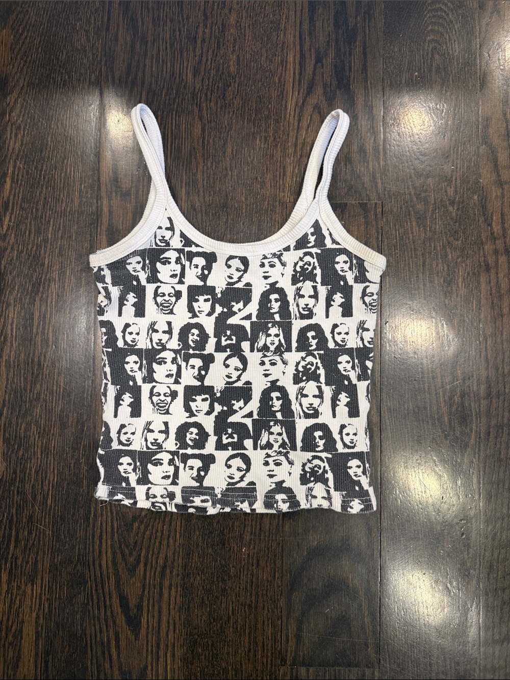 Edikted White & Black Graphic Ribbed Tank